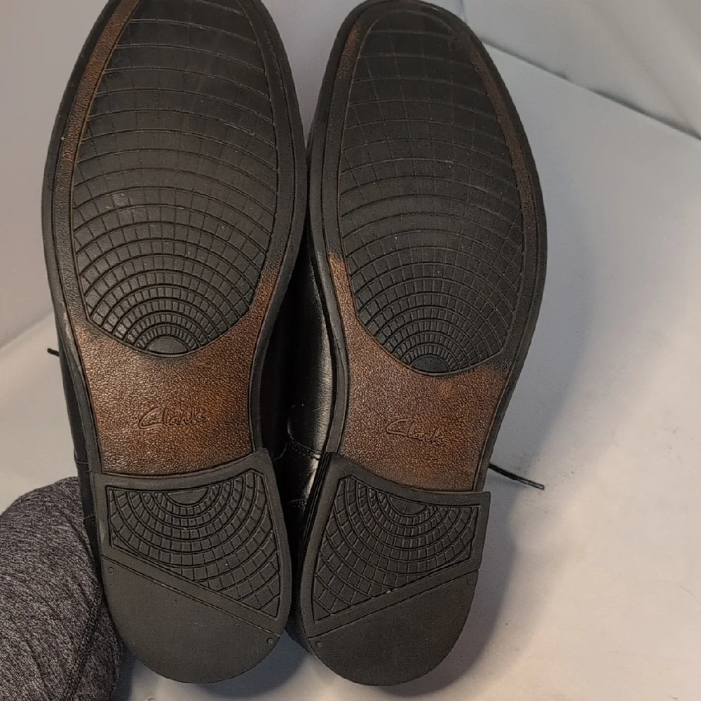 Clarks Beeston Stride Black Leather Oxford Shoes Size 13M